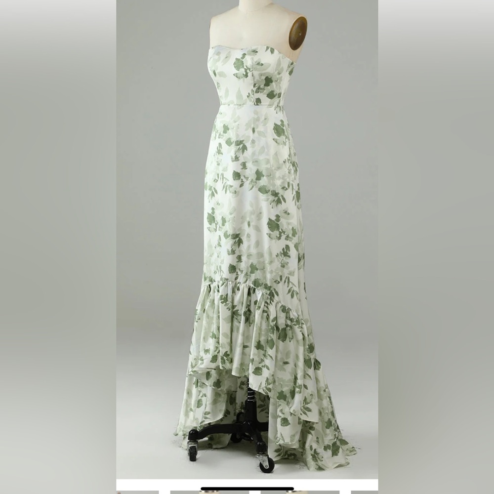 Green Floral Bridesmaid dress